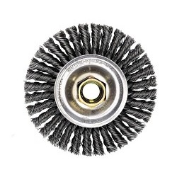 Weiler® 13131 Wheel Brush, 4 in Brush Dia, #20 Filament/Wire Diameter, 5/8 to 11 in Arbor Hole