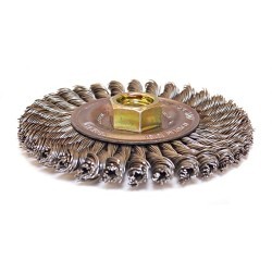 Weiler® 13131 Wheel Brush, 4 in Brush Dia, #20 Filament/Wire Diameter, 5/8 to 11 in Arbor Hole