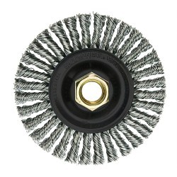 Weiler® 13138 Stringer Wheel, 4 in Brush Dia, 3/16 in Face Width, 0.02 in Filament/Wire Diameter, Bead Wire, 5/8-11 UNC in Arbor Hole