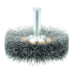 Weiler® 17610 Narrow Face Wheel, 2 in Brush Dia, 3/8 in Face Width, 0.0118 in Filament/Wire Diameter, Crimped Wire