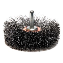 Weiler® 17616 Narrow Face Wheel, 3 in Brush Dia, 1/2 in Face Width, 0.0118 in Filament/Wire Diameter, Crimped Wire