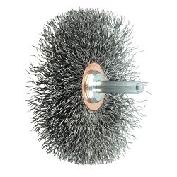 Weiler® 17616 Narrow Face Wheel, 3 in Brush Dia, 1/2 in Face Width, 0.0118 in Filament/Wire Diameter, Crimped Wire