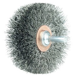 Weiler® 17622 Wide Face Wheel, 3 in Brush Dia, 1 in Face Width, 0.0118 in Filament/Wire Diameter, Crimped Wire
