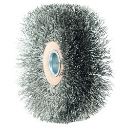 Weiler® 17622 Wide Face Wheel, 3 in Brush Dia, 1 in Face Width, 0.0118 in Filament/Wire Diameter, Crimped Wire
