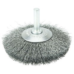 Weiler® 17915 Concave Wheel, 3 in Brush Dia, 1/2 in Face Width, 0.008 in Filament/Wire Diameter, Crimped Wire