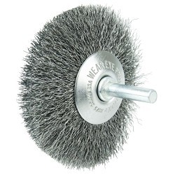 Weiler® 17915 Concave Wheel, 3 in Brush Dia, 1/2 in Face Width, 0.008 in Filament/Wire Diameter, Crimped Wire