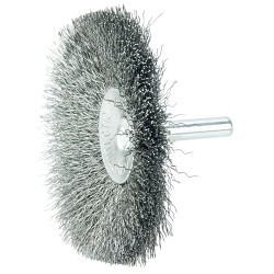 Weiler® 17915 Concave Wheel, 3 in Brush Dia, 1/2 in Face Width, 0.008 in Filament/Wire Diameter, Crimped Wire
