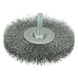 Weiler® 17964 Radial Wheel, 3 in Brush Dia, 1/2 in Face Width, 0.008 in Filament/Wire Diameter, Crimped Wire