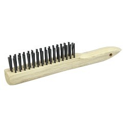 Weiler® 25100 Wire Scratch Brush, 10 L x 1 W in Block, 1 in Trim Length, Steel Trim