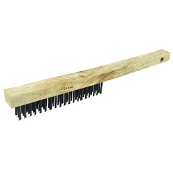 Weiler® Vortec Pro® 25150 Wire Scratch Brush, 13-1/2 L x 1 W in Block, 1 in Trim Length, Steel Trim
