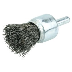 Weiler® 36247 End Brush, 3/4 in Brush Dia, Crimped Wire, 0.0104 in Filament/Wire Diameter, Steel Fill, 7/8 in Trim Length