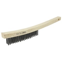 Weiler® 44053 Wire Scratch Brush, 14 L x 7/8 W in Block, 1-3/16 in Trim Length, Steel Trim