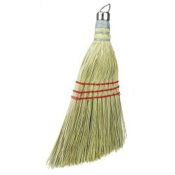 Weiler® 44266 Whisk Broom, 100% Corn Bristle, 10 in Trim Length, 12-1/2 in Overall Length