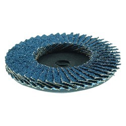 Weiler® BobCat™ 50964 Coated Abrasive Flap Disc, 3 in Disc Dia, 80 Grit, Medium Grade, Zirconia Alumina Abrasive, Type 27 Flat Disc