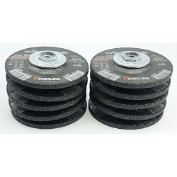 Weiler® Wolverine™ 56454 Grinding Wheel, 4-1/2 in Wheel Dia, 1/4 in Wheel Thickness, 5/8-11 UNC Center Hole, 24 Grit, Steel Abrasive