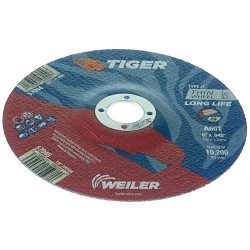 Weiler® Tiger® AO 57045 Cut-Off Wheel, 6 in Wheel Dia, 0.045 in Wheel Thickness, 7/8 in Center Hole, 60 Grit, Aluminum Oxide Abrasive