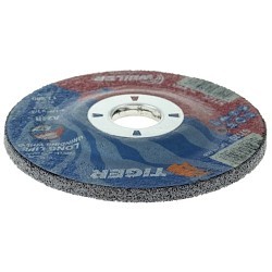 Weiler® Tiger® AO 57121 Grinding Wheel, 4-1/2 in Wheel Dia, 1/4 in Wheel Thickness, 7/8 in Center Hole, 24 Grit, Aluminum Oxide Abrasive