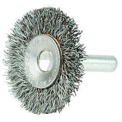Weiler® Weiler® STIP33-33-17903 Crimped Wire Radial Wheel Brush, 1-1/2 in Brush Dia, 1/4 in Face Width, 0.0118 in Filament/Wire Diameter
