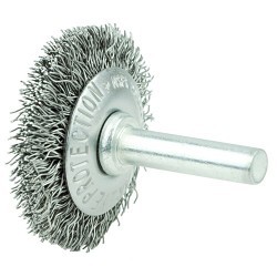 Weiler® Weiler® STIP33-33-17903 Crimped Wire Radial Wheel Brush, 1-1/2 in Brush Dia, 1/4 in Face Width, 0.0118 in Filament/Wire Diameter