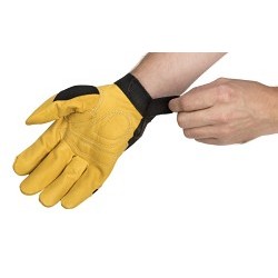 Weldas® 10-2680L Welding Gloves, Large, #9, Top Grain Cowhide, Black, Spandex