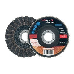 Weldcote Metals 10153 Flap Disc, 4-1/2 in Disc Dia, 7/8 in Center Hole, 120 Grit, Medium Grade, Aluminum Oxide Abrasive, Type 29 Disc