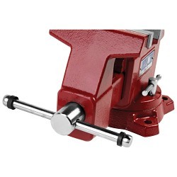 Wilton® 28819 Utility Bench Vise, Serrated Jaw, 5 in Jaw Opening, 5-1/2 in W Hardened Steel Jaw, 3-1/4 in D Throat