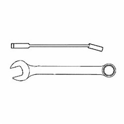 WRIGHTGrip™ 11-30MM Flat Stem Combination Wrench, 30 mm, 12 Points, 15 deg Offset, 404.83 mm OAL, Satin, ASME B107.100