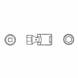 Wright Tool 3208 Shape III Socket Driver Bit, 3/8 in Square Drive, 1/4 in, 1-1/4 in L Bit, ASME B107.110