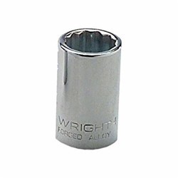 Wright Tool 4124 Shape II Standard Length Socket, 1/2 in Square Drive, 3/4 in, 12 Points