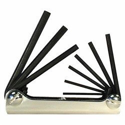 Eklind® 20911 Classic Short Key Set, 9 Pieces, 5/64 to 1/4 in Hex, Torx® Drive, Fold-Up Handle Handle, ANSI B18.3, Black Oxide