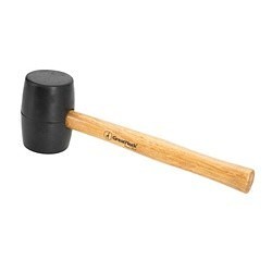 GreatNeck® RM16 Double Face Mallet, 9 in OAL, Non-Marring Face, 16 oz Rubber Head, Hickory Handle