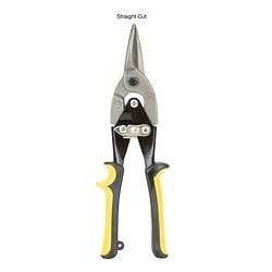 GreatNeck® TA10S High Leverage Compound Cutting Aviation Snip, 18 ga Steel Cutting, 1-5/8 in L of Cut, Straight Snip, Chrome Vanadium Steel Blade, Plastic Handle, Ergonomic/Cushioned Grip