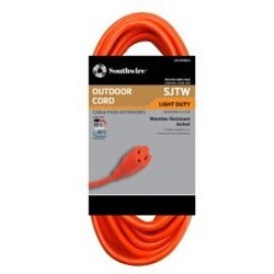Southwire® 2308SW8803 Type SJTW Extension Cord, 13 A at 125 VAC, 1625 W, 50 ft L Cord, 3 Conductors