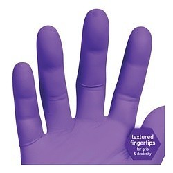 Kimberly-Clark 55081 Disposable Gloves, Small, #7, Nitrile™ Polymer, Purple, Textured, Beaded Cuff, Powder Free, 9-1/2 in Length, 6 mil Thickness