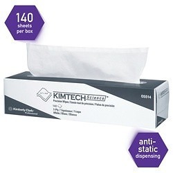 Kimtech* 05514 Industry Standard Precision Wiper, 14.7 in W, 140 Wipes Capacity, Tissue, White