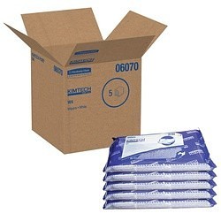 Kimtech* 06070 Pre-Saturated Disposable Wiper, Polypropylene, White