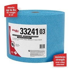 Kimtech* 33241 Cleaning Wiper, 13.4 x 9.8 in, 717 Sheets Capacity, Hydroknit*, Blue, Jumbo Roll Package, 1 Ply