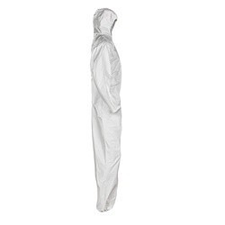 KleenGuard™ 46113 A30 Breathable Disposable Coverall, L, White, SMS Fabric, 28-1/4 in Chest, 40 in L Inseam