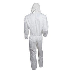 KleenGuard™ 46115 A30 Breathable Disposable Coverall, 2XL, White, SMS Fabric, 30 in Chest, 41 in L Inseam