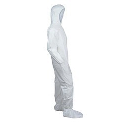 KleenGuard™ 46124 A30 Breathable Disposable Coverall, XL, White, SMS Fabric, 29-3/4 in Chest, 32 in L Inseam