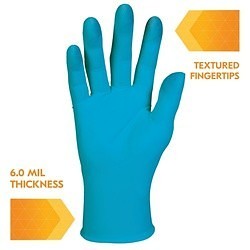 KleenGuard™ 57372 G10 Disposable Gloves, Non-Sterile, Medium, #8, Nitrile, Blue, Textured, Beaded Cuff, Powder Free, 9-1/2 in Length, 6 mil Thickness