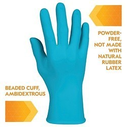 KleenGuard™ 57372 G10 Disposable Gloves, Non-Sterile, Medium, #8, Nitrile, Blue, Textured, Beaded Cuff, Powder Free, 9-1/2 in Length, 6 mil Thickness