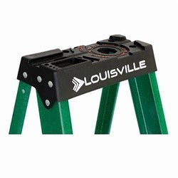 Louisville® FS4006 FS4000 Type II Non-Conductive Weather Resistant Step Ladder, 6 ft H Ladder, 225 lb Load, 5 Steps, Fiberglass, A14.5